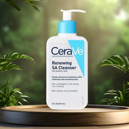 CeraVe Renewing SA Cleanser with Salicylic Acid – Exfoliating Face & Body Wash for Rough, Bumpy Skin (237ml)